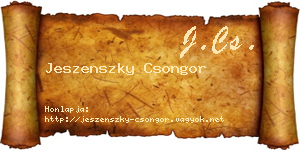 Jeszenszky Csongor névjegykártya